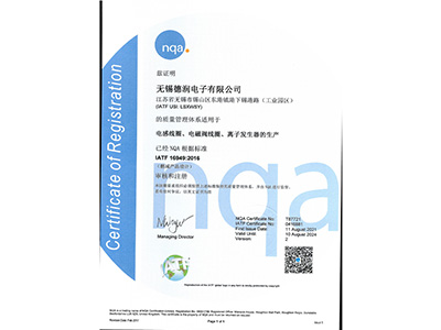 IATF16949 （變壓(ya)器 離子(zǐ)）